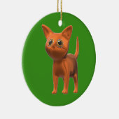 Orange Cat Keramik Ornament (Rechts)