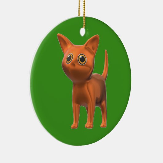 Orange Cat Keramik Ornament (Rechts)