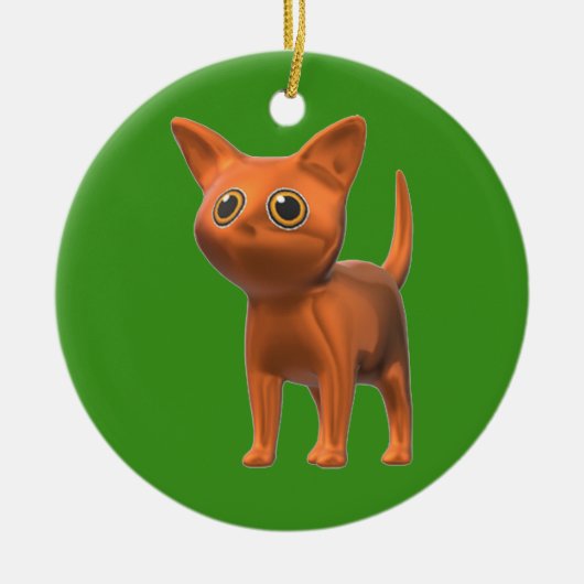 Orange Cat Keramik Ornament (Vorne)