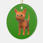 Orange Cat Keramik Ornament (Links)