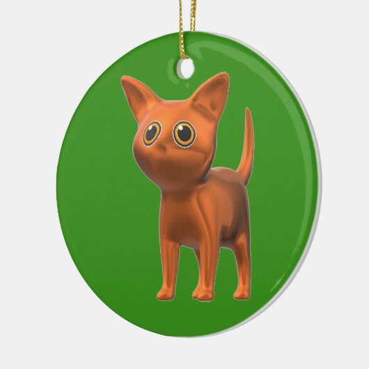Orange Cat Keramik Ornament (Links)