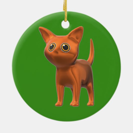 Orange Cat Keramik Ornament (Hinten)