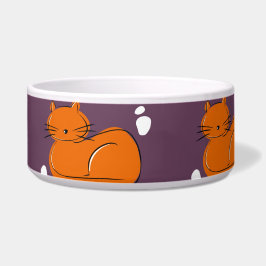 Orange Cat Keramik Pet Bowl Napf