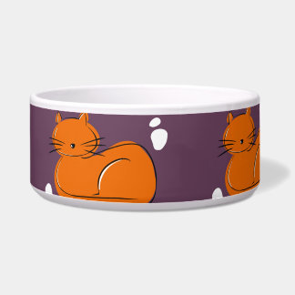 Orange Cat Keramik Pet Bowl Napf