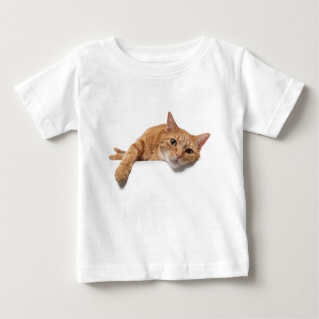 Orange Cat Lay Down Baby T-shirt (Vorderseite)