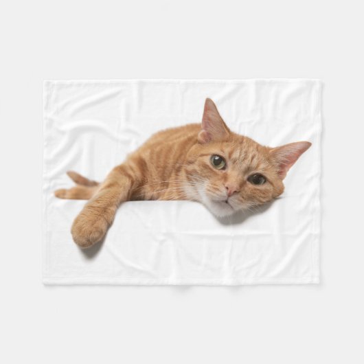 Orange Cat Lay Down Fleecedecke (Vorderseite (Horizontal))