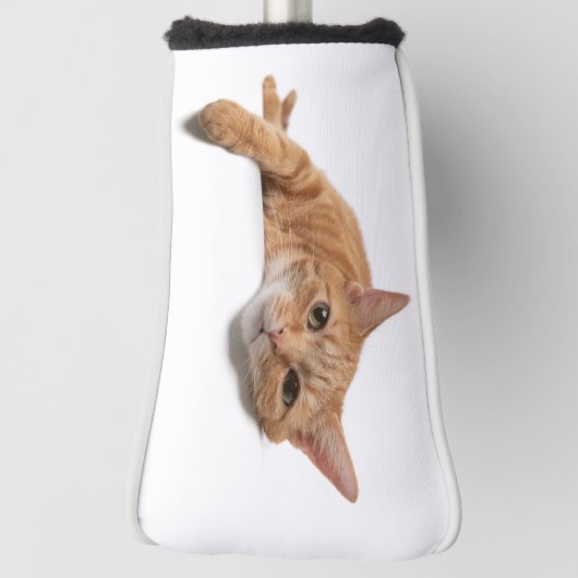 Orange Cat Lay Down Golf Headcover (Rotieren 90)