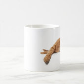 Orange Cat Lay Down Kaffeetasse (Mittel)