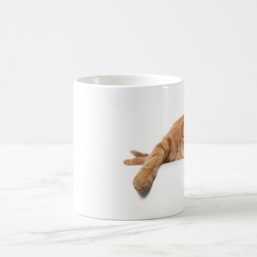 Orange Cat Lay Down Kaffeetasse (Mittel)