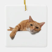 Orange Cat Lay Down Keramikornament (Vorderseite)