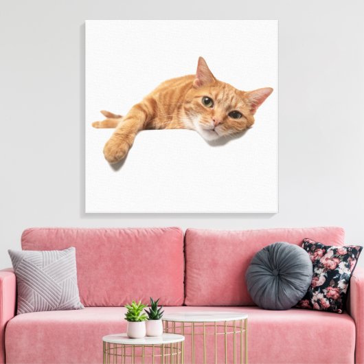 Orange Cat Lay Down Leinwanddruck (Insitu (Wohnzimmer))