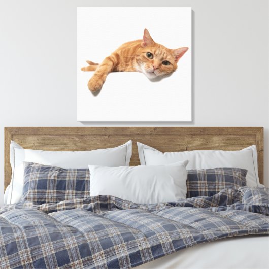 Orange Cat Lay Down Leinwanddruck (Insitu (Schlafzimmer))