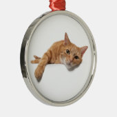Orange Cat Lay Down Ornament Aus Metall (Rechts)