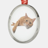 Orange Cat Lay Down Ornament Aus Metall (Links)