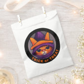 Orange Cat Lila Hexenhut Trick Leckerei Halloween Geschenktütchen (Ausgeschnitten)