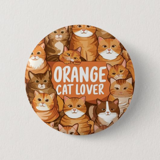 Orange cat Lover Ginger Cat Geschenk Button (Vorderseite)