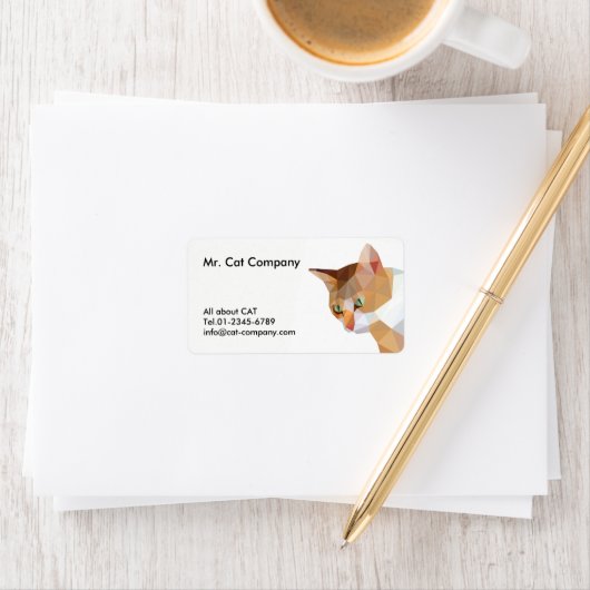 Orange Cat Low Polygon Adressaufkleber (Insitu)