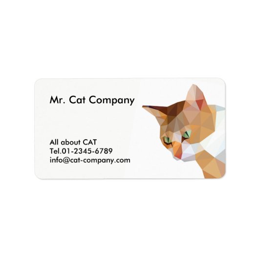 Orange Cat Low Polygon Adressaufkleber (Vorne)