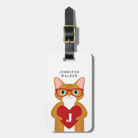Orange Cat Luggage Tags Gepäckanhänger (Vorderseite vertikal)