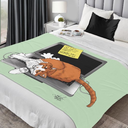Orange Cat lustiges Notebook Fleecedecke