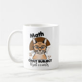 Orange Cat mit Math Teacher Sprichwort Kaffeetasse (Links)