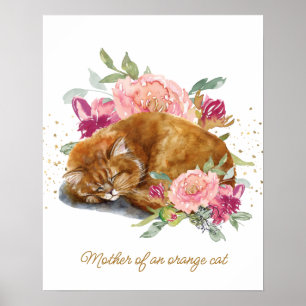 Orange Cat Mommy Beautiful Poster