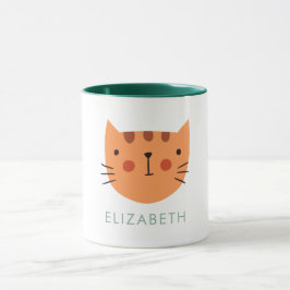Orange Cat Niedlich Individuelle Name Tasse