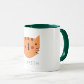 Orange Cat Niedlich Individuelle Name Tasse (VorderseiteRechts)