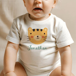 Orange Cat Niedlicher Individuelle Name Baby T-shirt