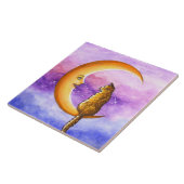Orange Cat on Moon 673 Fliese (Seite)