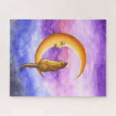 Orange Cat on Moon 673 Puzzle (Horizontal)