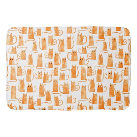 Orange Cat Pattern Badematte (Vorderseite)