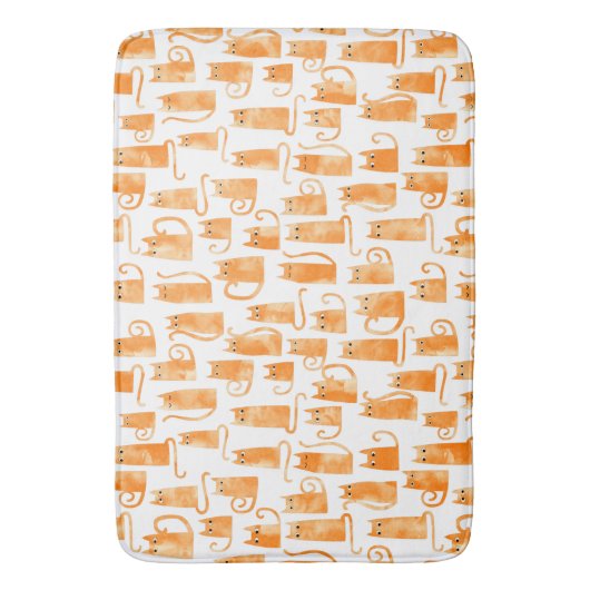 Orange Cat Pattern Badematte (Vorderseite Vertikal)