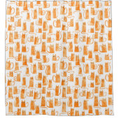 Orange Cat Pattern Duschvorhang (Vorderseite)