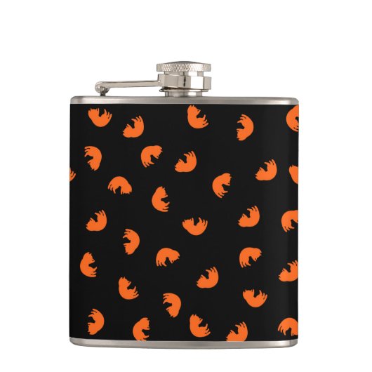Orange Cat Pattern Flachmann (Vorderseite)