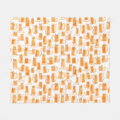 Orange Cat Pattern Fleecedecke (Vorderseite (Horizontal))