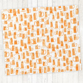 Orange Cat Pattern Fleecedecke