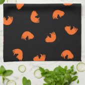 Orange Cat Pattern Geschirrtuch (Gefaltet)