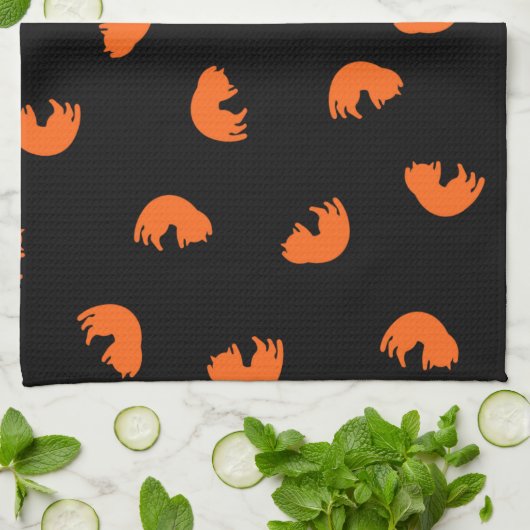 Orange Cat Pattern Geschirrtuch (Gefaltet)