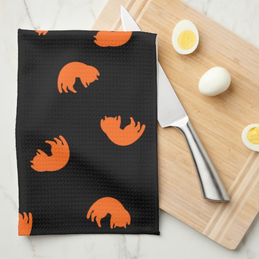 Orange Cat Pattern Geschirrtuch (Viertel Falte)