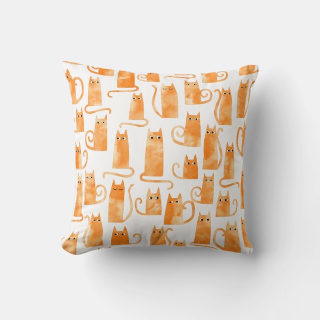 Orange Cat Pattern Kissen (Vorderseite)