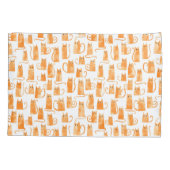 Orange Cat Pattern Kissenbezug (Rückseite-Links)