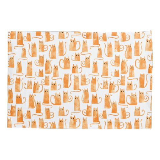 Orange Cat Pattern Kissenbezug (Rückseite-Links)