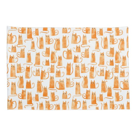 Orange Cat Pattern Kissenbezug (Rückseite-Rechts)