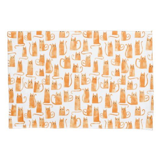 Orange Cat Pattern Kissenbezug (Vorderseite-Links)