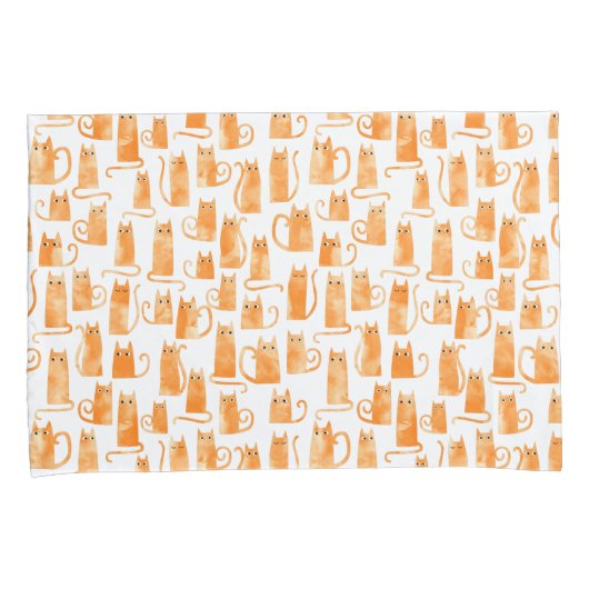 Orange Cat Pattern Kissenbezug (Vorderseite-Rechts)