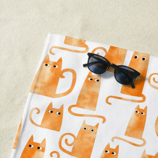 Orange Cat Pattern Strandtuch (Beispiel)