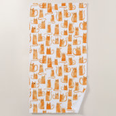 Orange Cat Pattern Strandtuch (Vorderseite)