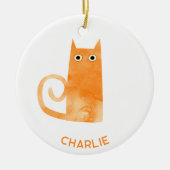 Orange Cat Personalisiert Keramik Ornament (Vorne)