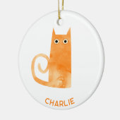 Orange Cat Personalisiert Keramik Ornament (Links)